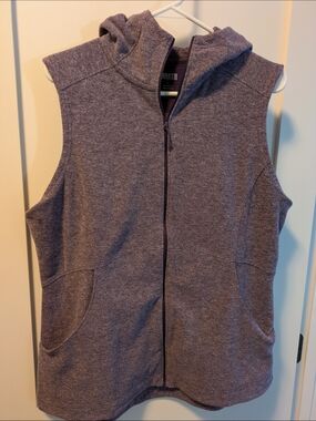 Duluth Trading Co Heathered Purple Hooded Zip Vest